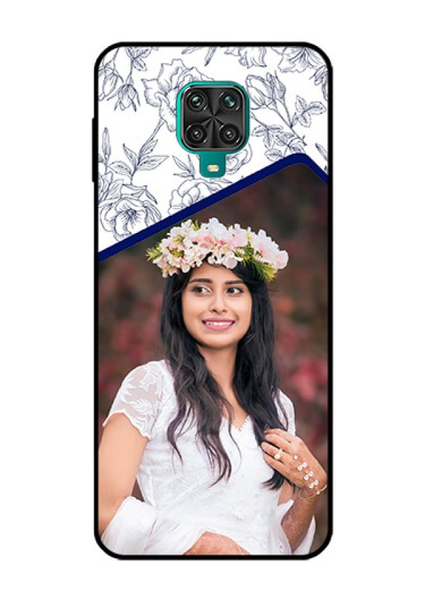 Redmi Note 9 Pro Personalized Glass Phone Case  - Premium Floral Design