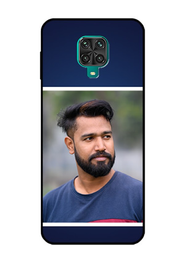 Redmi Note 9 Pro Personalized Glass Phone Case  - Simple Royal Blue Design