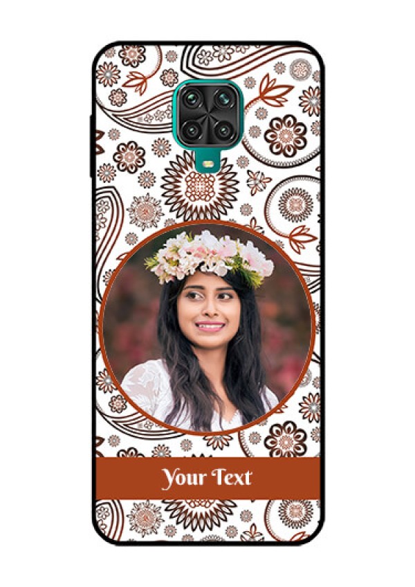 Redmi Note 9 Pro Custom Glass Mobile Case  - Abstract Floral Design 