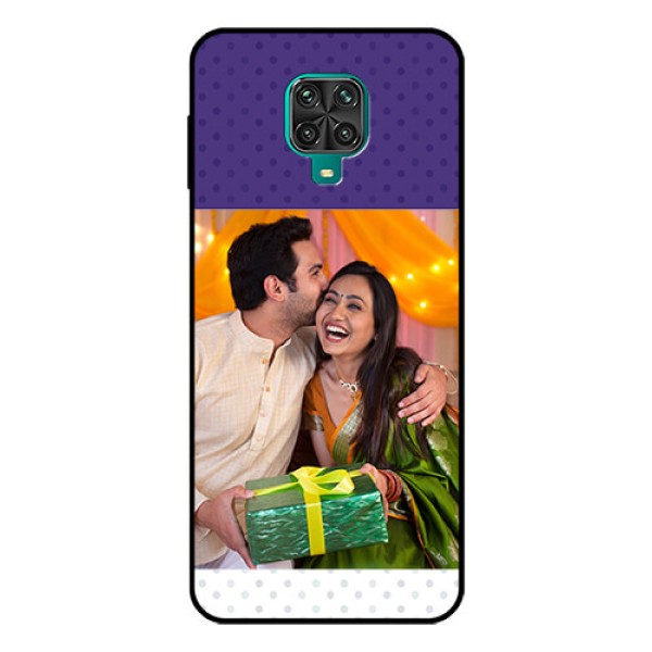 Redmi Note 9 Pro Personalized Glass Phone Case  - Violet Pattern Design