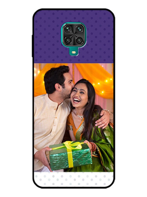 Custom Redmi Note 9 Pro Personalized Glass Phone Case  - Violet Pattern Design