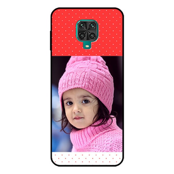 Redmi Note 9 Pro Photo Printing on Glass Case  - Red Pattern Design