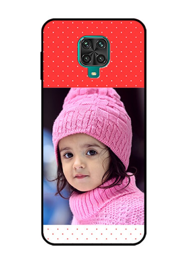 Redmi Note 9 Pro Photo Printing on Glass Case  - Red Pattern Design