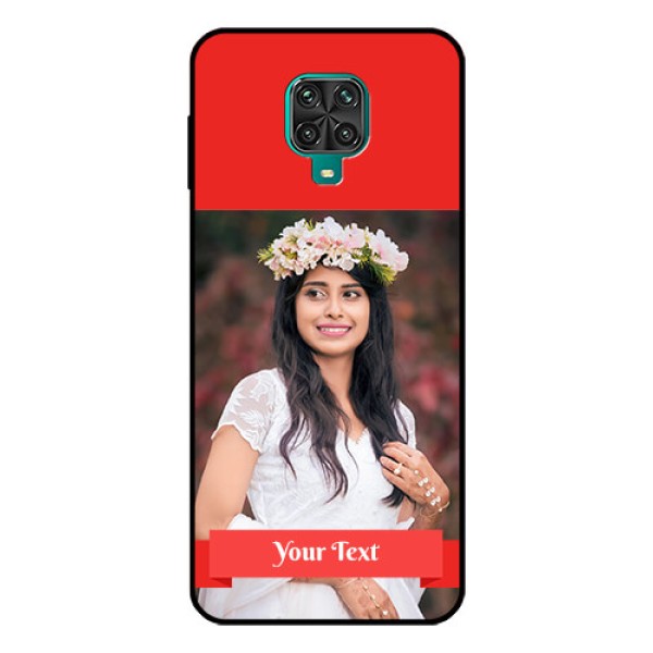 Redmi Note 9 Pro Custom Glass Phone Case  - Simple Red Color Design