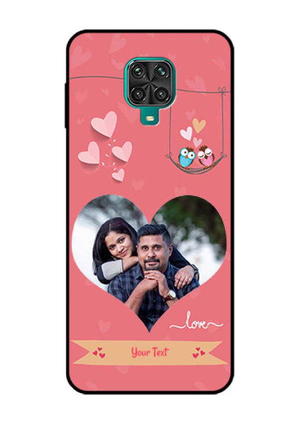 Redmi Note 9 Pro Personalized Glass Phone Case  - Peach Color Love Design 
