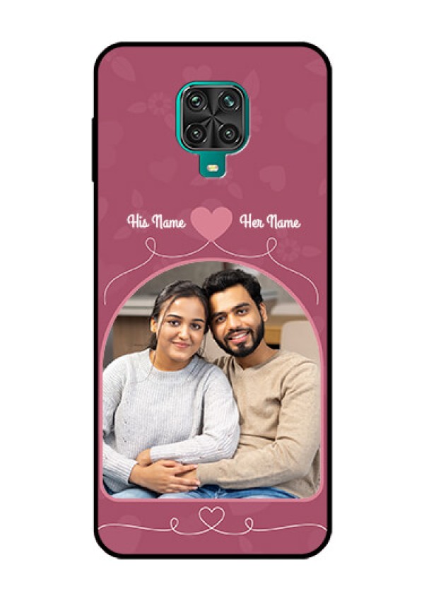 Redmi Note 9 Pro Photo Printing on Glass Case  - Love Floral Design
