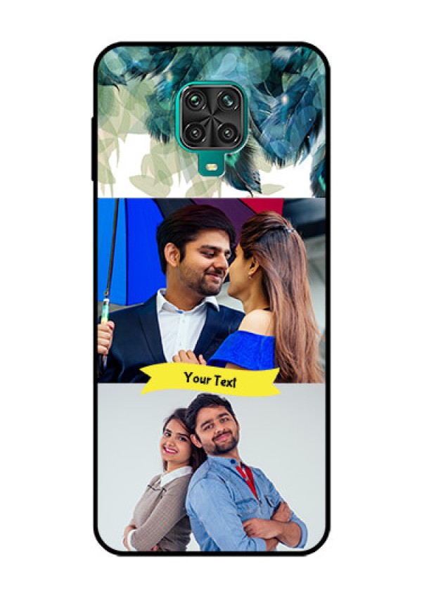 Redmi Note 9 Pro Personalized Glass Phone Case  - Image with Boho Peacock Feather Design