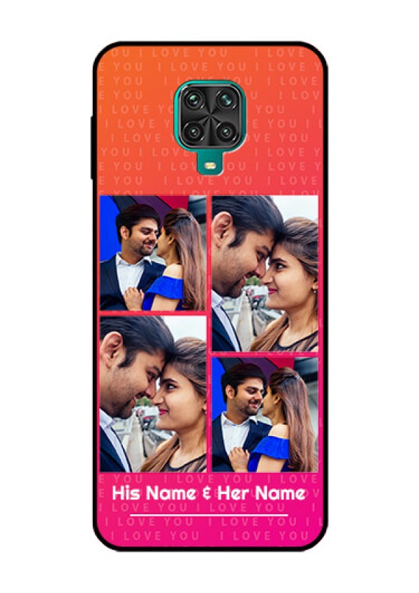 Redmi Note 9 Pro Custom Glass Phone Case  - I Love You Pink Design