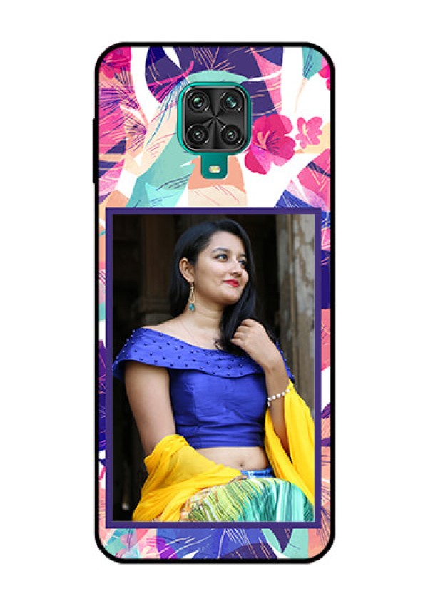 Redmi Note 9 Pro Custom Glass Mobile Case  - Abstract Floral Design