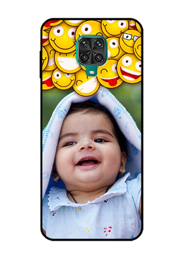 Redmi Note 9 Pro Custom Glass Mobile Case  - with Smiley Emoji Design
