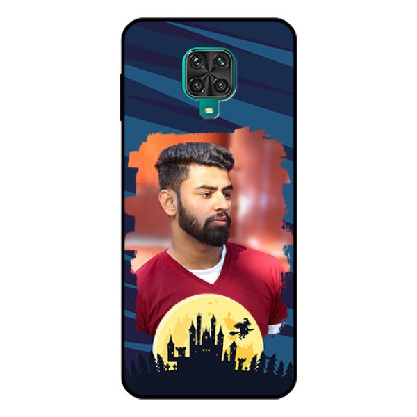 Redmi Note 9 Pro Photo Printing on Glass Case  - Halloween Witch Design 