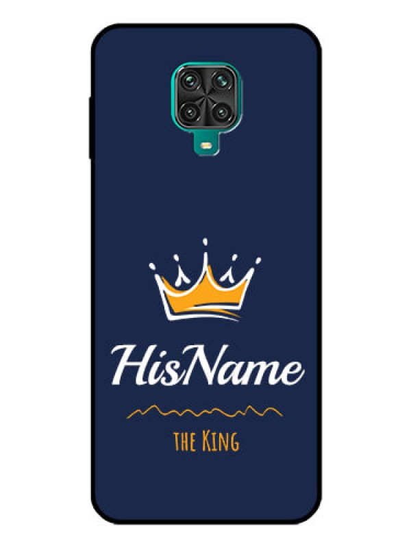 Custom Redmi Note 9 Pro Glass Phone Case King with Name