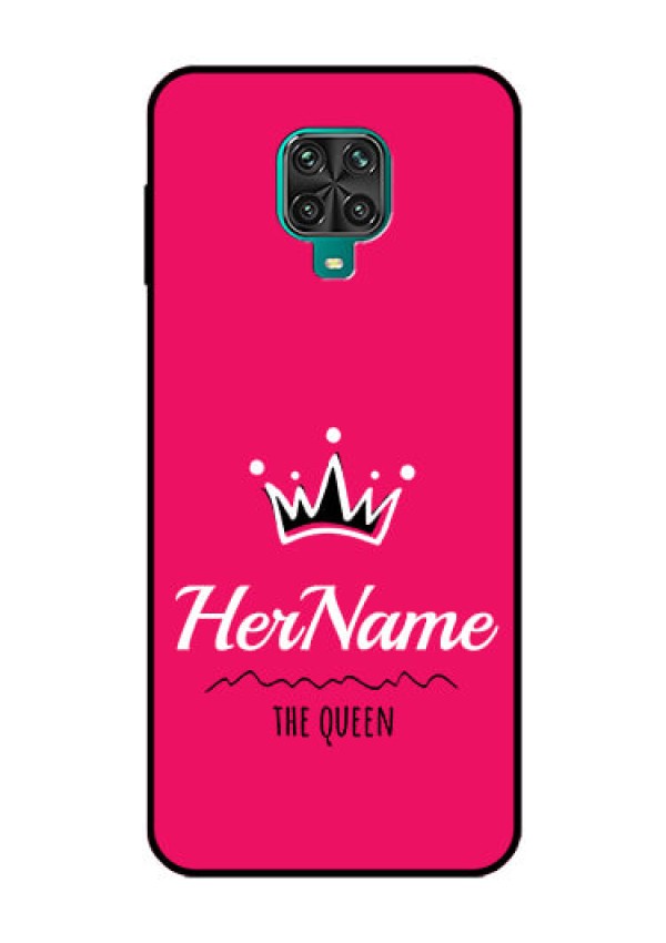 Redmi Note 9 Pro Glass Phone Case Queen with Name