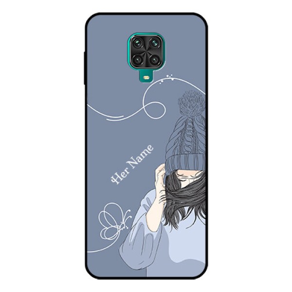 Xiaomi Redmi Note 9 Pro Custom Glass Mobile Case - Girl in winter outfit Design