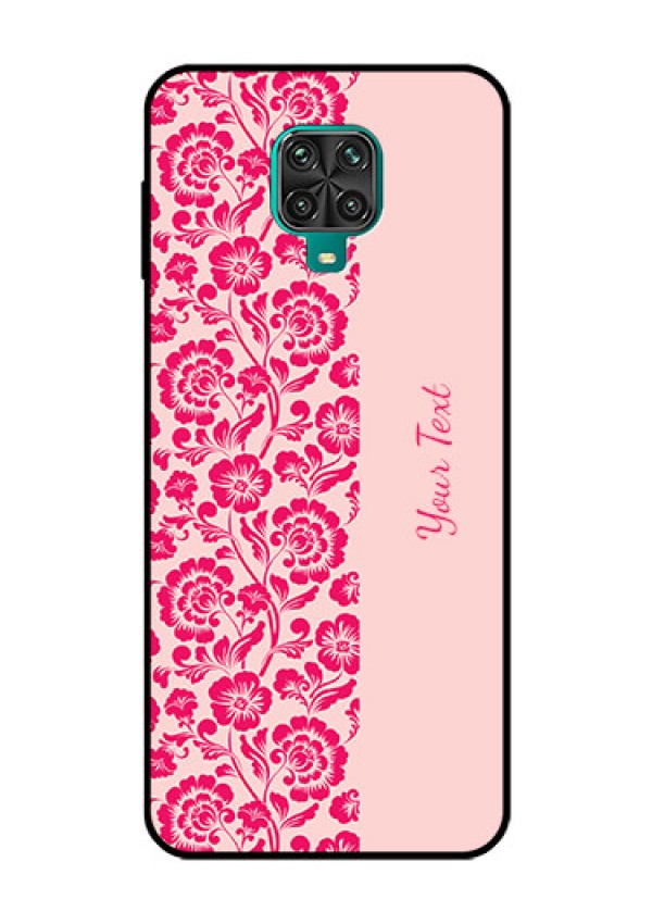 Xiaomi Redmi Note 9 Pro Custom Glass Phone Case - Attractive Floral Pattern Design