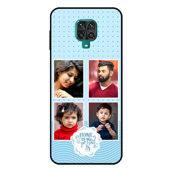 Xiaomi Redmi Note 9 Pro Custom Glass Phone Case - Cute love quote with 4 pic upload Design Xiaomi Redmi Note 9 Pro Custom Glass Phone Case - Cute love quote with 4 pic upload Design