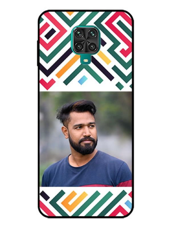 Custom Xiaomi Redmi Note 9 Pro Personalized Glass Phone Case - Colorful Maze Pattern Design