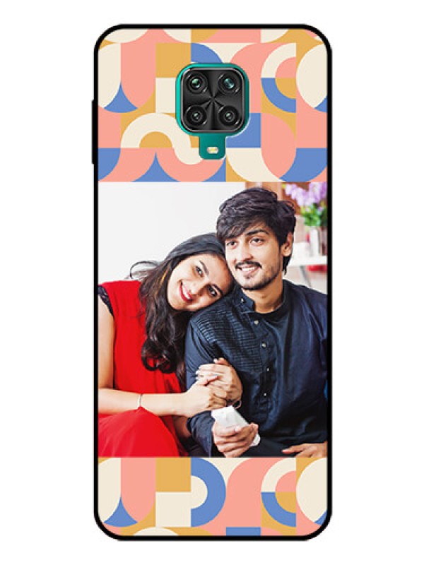 Custom Xiaomi Redmi Note 9 Pro Photo Printing on Glass Case - Semi-circle Maze Pattern Design