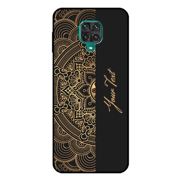 Xiaomi Redmi Note 9 Pro Photo Printing on Glass Case - Mandala art with custom text Design Xiaomi Redmi Note 9 Pro Photo Printing on Glass Case - Mandala art with custom text Design