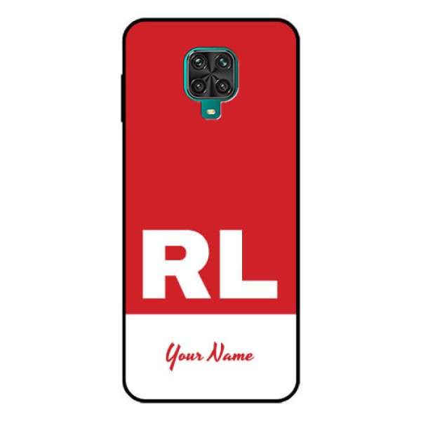 Xiaomi Redmi Note 9 Pro Personalized Glass Phone Case - dual tone custom text Design
