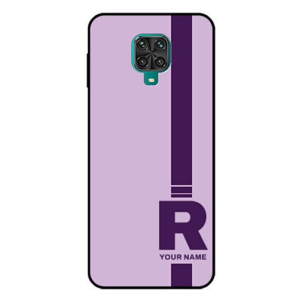Xiaomi Redmi Note 9 Pro Photo Printing on Glass Case - Simple dual tone stripe with name Design Xiaomi Redmi Note 9 Pro Photo Printing on Glass Case - Simple dual tone stripe with name Design