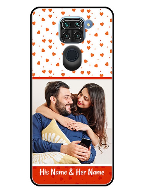 Custom Redmi Note 9 Custom Glass Phone Case  - Orange Love Symbol Design