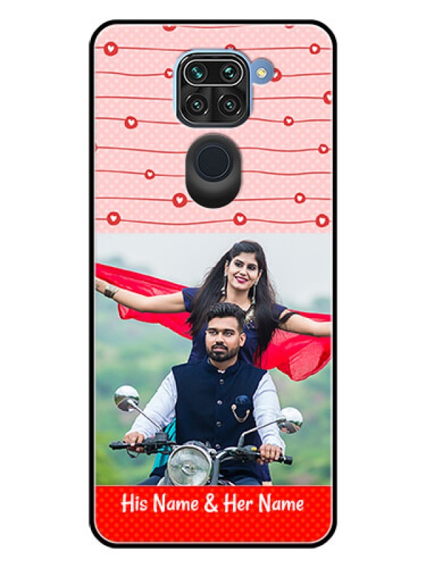 Custom Redmi Note 9 Personalized Glass Phone Case  - Red Pattern Case Design