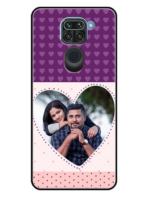 Custom Redmi Note 9 Custom Glass Phone Case  - Violet Love Dots Design