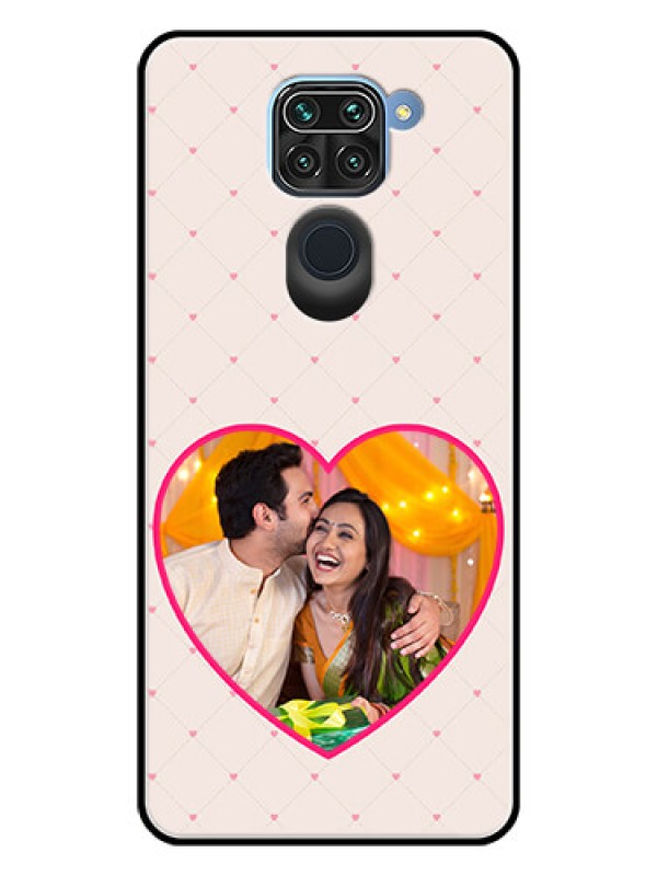 Custom Redmi Note 9 Custom Glass Mobile Case  - Heart Shape Design
