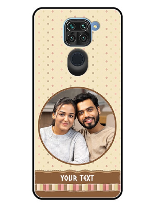 Custom Redmi Note 9 Custom Glass Mobile Case  - Brown Dotted Mobile Case Design