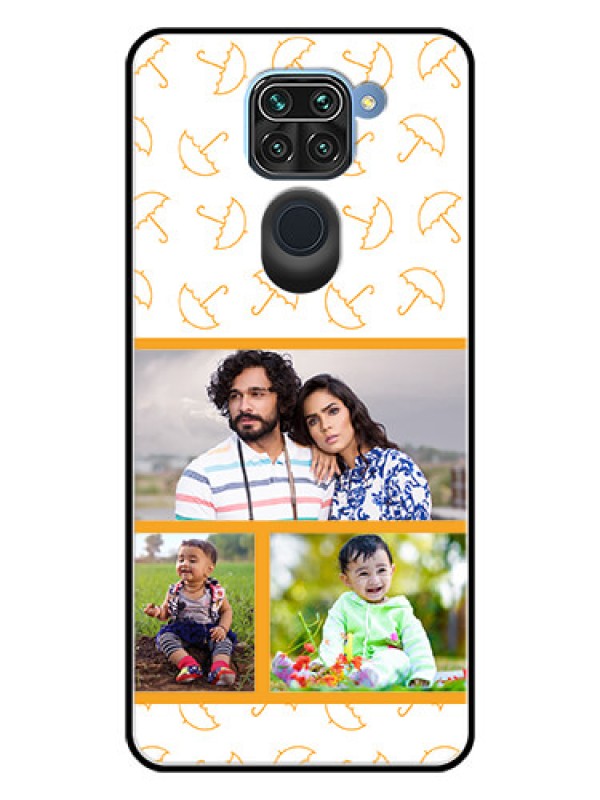 Custom Redmi Note 9 Custom Glass Mobile Case  - Yellow Pattern Design