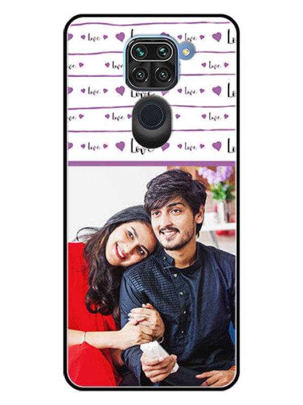 Custom Redmi Note 9 Custom Glass Mobile Case  - Couples Heart Design