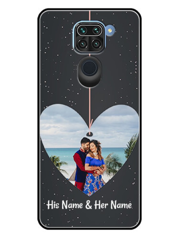 Custom Redmi Note 9 Custom Glass Phone Case  - Hanging Heart Design