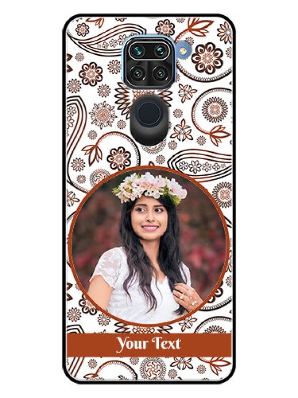 Custom Redmi Note 9 Custom Glass Mobile Case  - Abstract Floral Design 