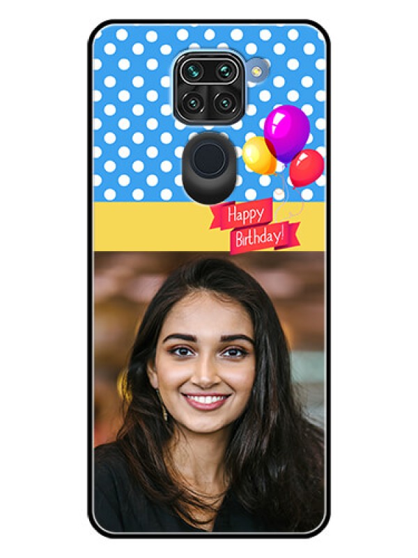 Custom Redmi Note 9 Custom Glass Mobile Case  - Happy Birthday Design