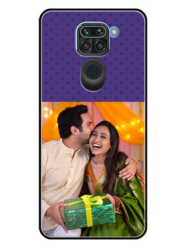 Custom Redmi Note 9 Personalized Glass Phone Case  - Violet Pattern Design