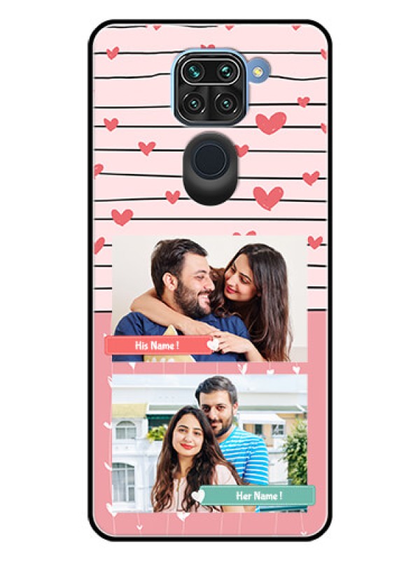 Custom Redmi Note 9 Custom Glass Mobile Case  - Photo with Heart Design