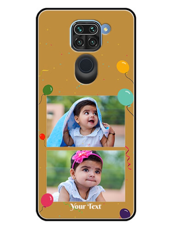 Custom Redmi Note 9 Personalized Glass Phone Case  - Image Holder with Birthday Celebrations Design
