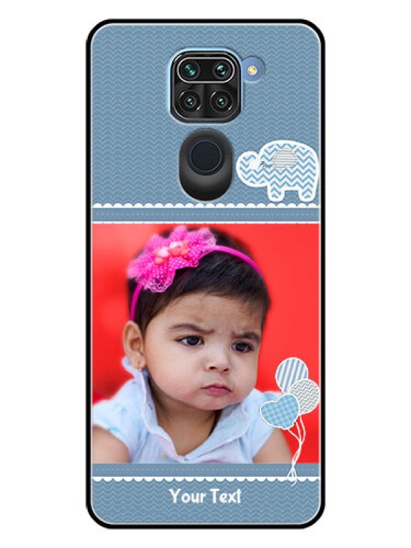 Custom Redmi Note 9 Photo Printing on Glass Case  - with Kids Pattern Design