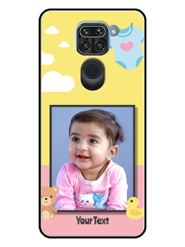 Custom Redmi Note 9 Photo Printing on Glass Case  - Kids 2 Color Design