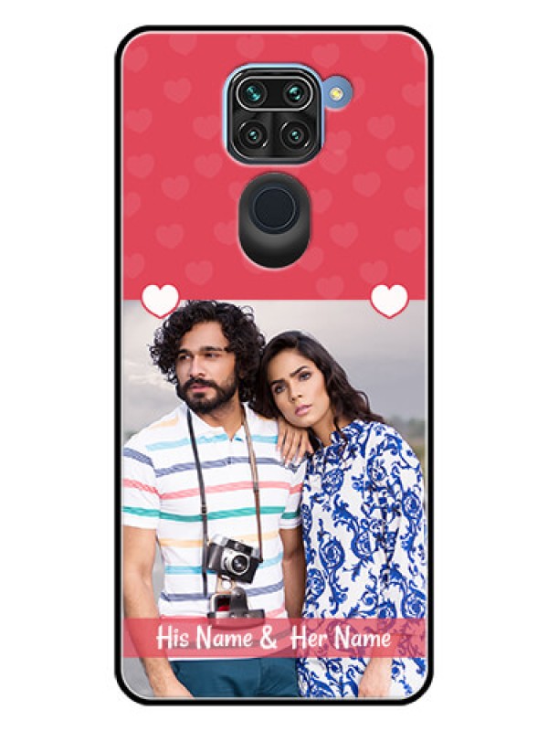 Custom Redmi Note 9 Photo Printing on Glass Case  - Simple Love Design