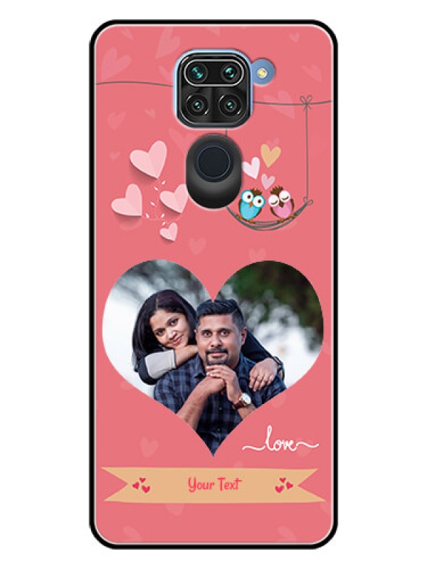 Custom Redmi Note 9 Personalized Glass Phone Case  - Peach Color Love Design 