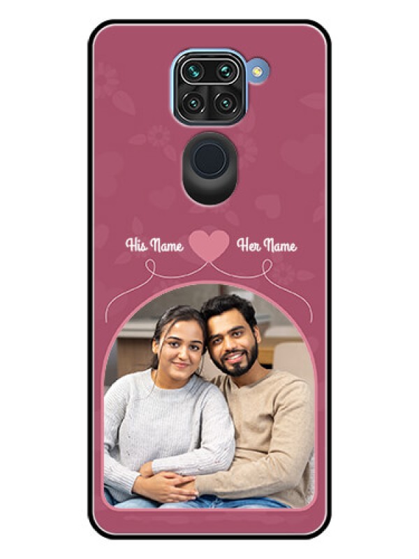 Custom Redmi Note 9 Photo Printing on Glass Case  - Love Floral Design