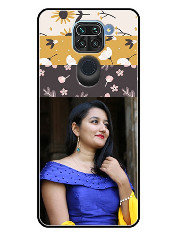 Custom Redmi Note 9 Custom Glass Phone Case  - Stylish Floral Design