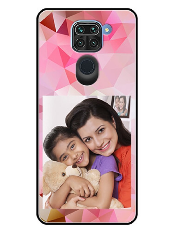 Custom Redmi Note 9 Photo Printing on Glass Case  - Abstract Triangle Design