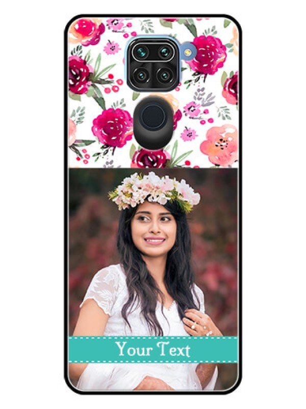 Custom Redmi Note 9 Custom Glass Phone Case  - Watercolor Floral Design