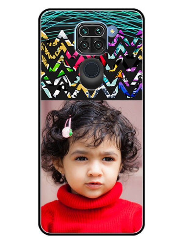 Custom Redmi Note 9 Personalized Glass Phone Case  - Neon Abstract Design