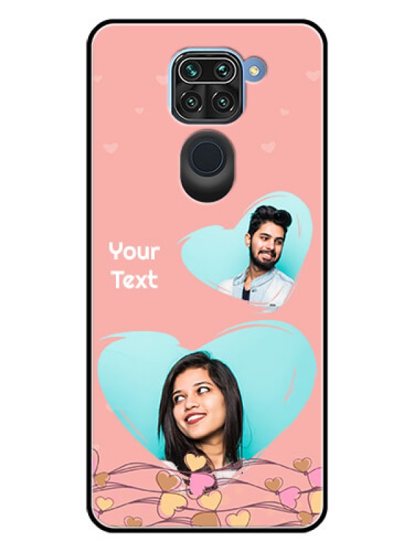 Custom Redmi Note 9 Custom Glass Mobile Case  - Love Doodle Design