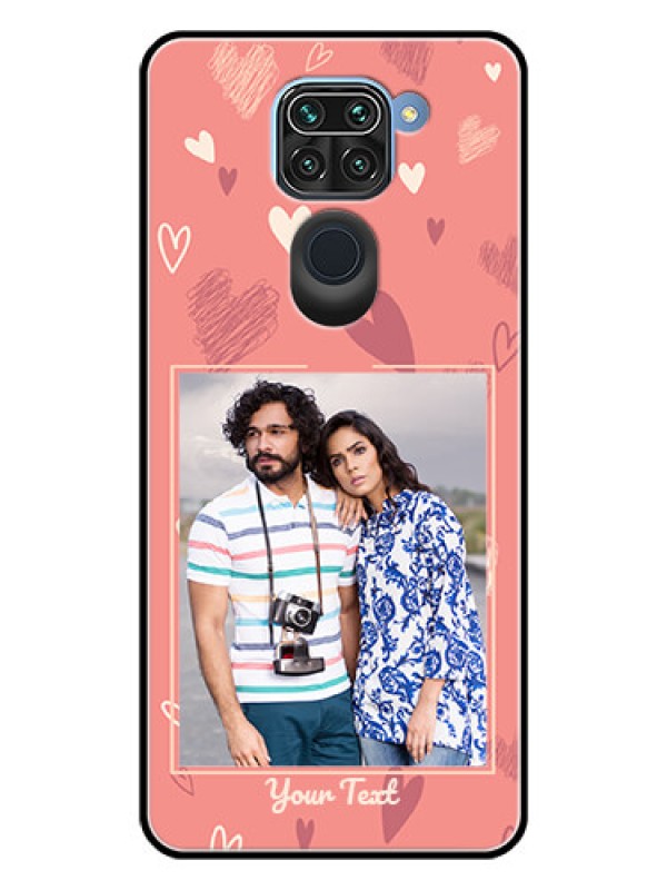 Custom Redmi Note 9 Custom Glass Phone Case  - Love doodle art Design