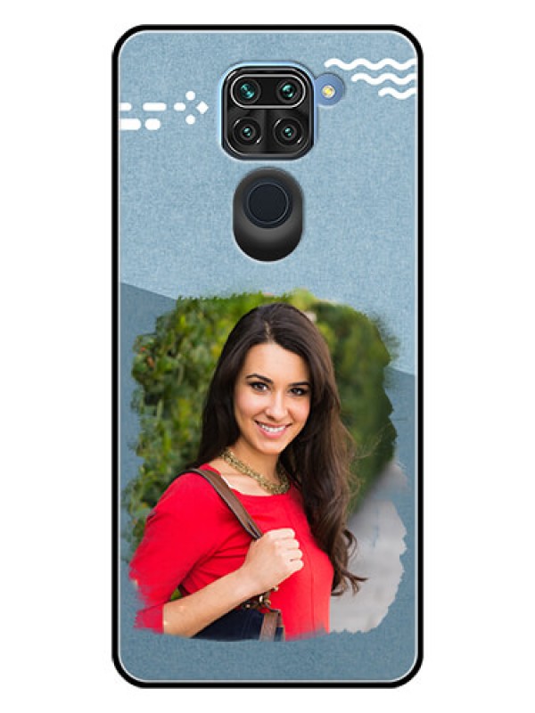 Custom Redmi Note 9 Custom Glass Mobile Case  - Grunge Line Art Design